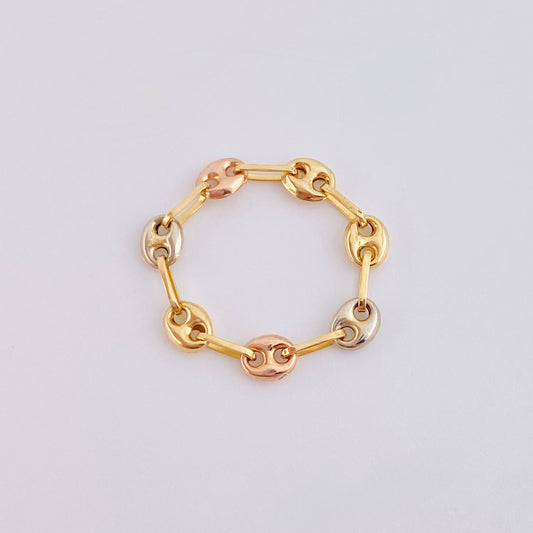 Anillo Gc 0.45gr / T2 3/4- T2 1/2 / 3.4mm Tres Oros 18K ©