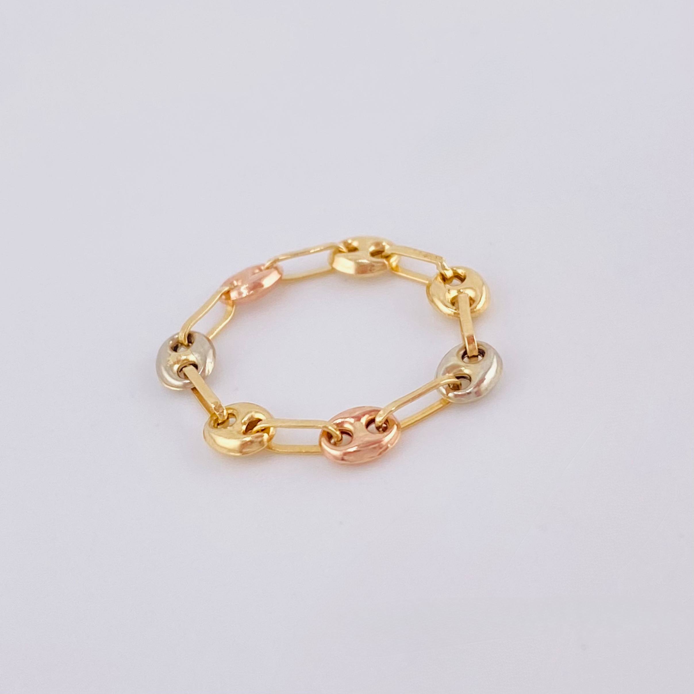 Anillo Gc 0.45gr / T2 3/4- T2 1/2 / 3.4mm Tres Oros 18K ©