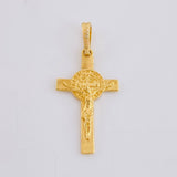 Dije Cruz Cristo San Benito 1.9gr / 3.2cm / Oro Amarillo 18K