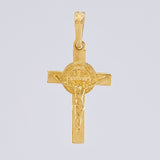 Dije Cruz Cristo San Benito 1.9gr / 3.2cm / Oro Amarillo 18K