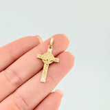 Dije Cruz Cristo San Benito 1.9gr / 3.2cm / Oro Amarillo 18K
