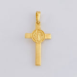 Dije Cruz Cristo San Benito 1.9gr / 3.2cm / Oro Amarillo 18K