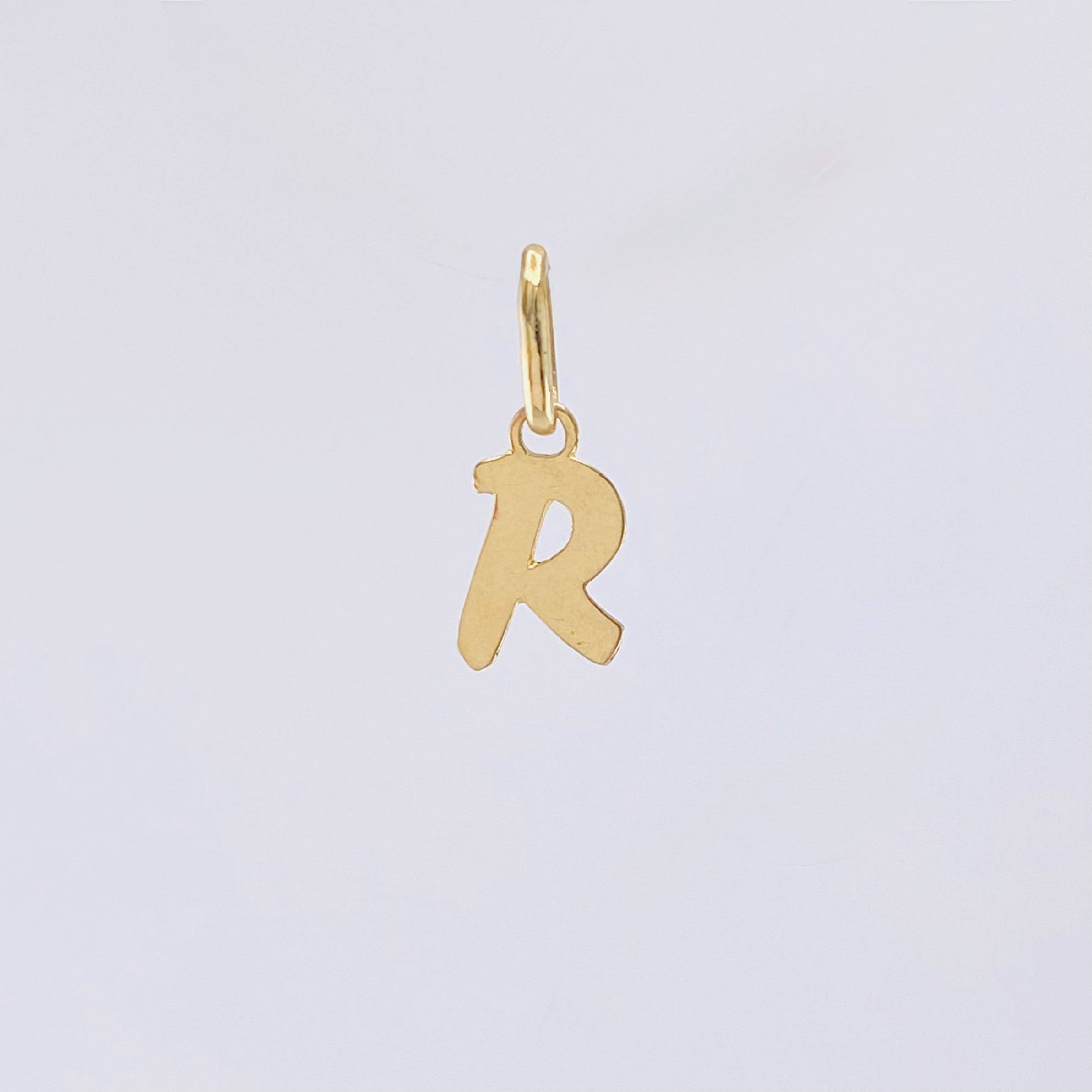 Dije Letra R Cursiva 0.45gr / 1.7cm / Oro Amarillo 18K