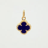 Dije Trebol Azul 1.3gr / 1.7cm / Oro Amarillo 18K