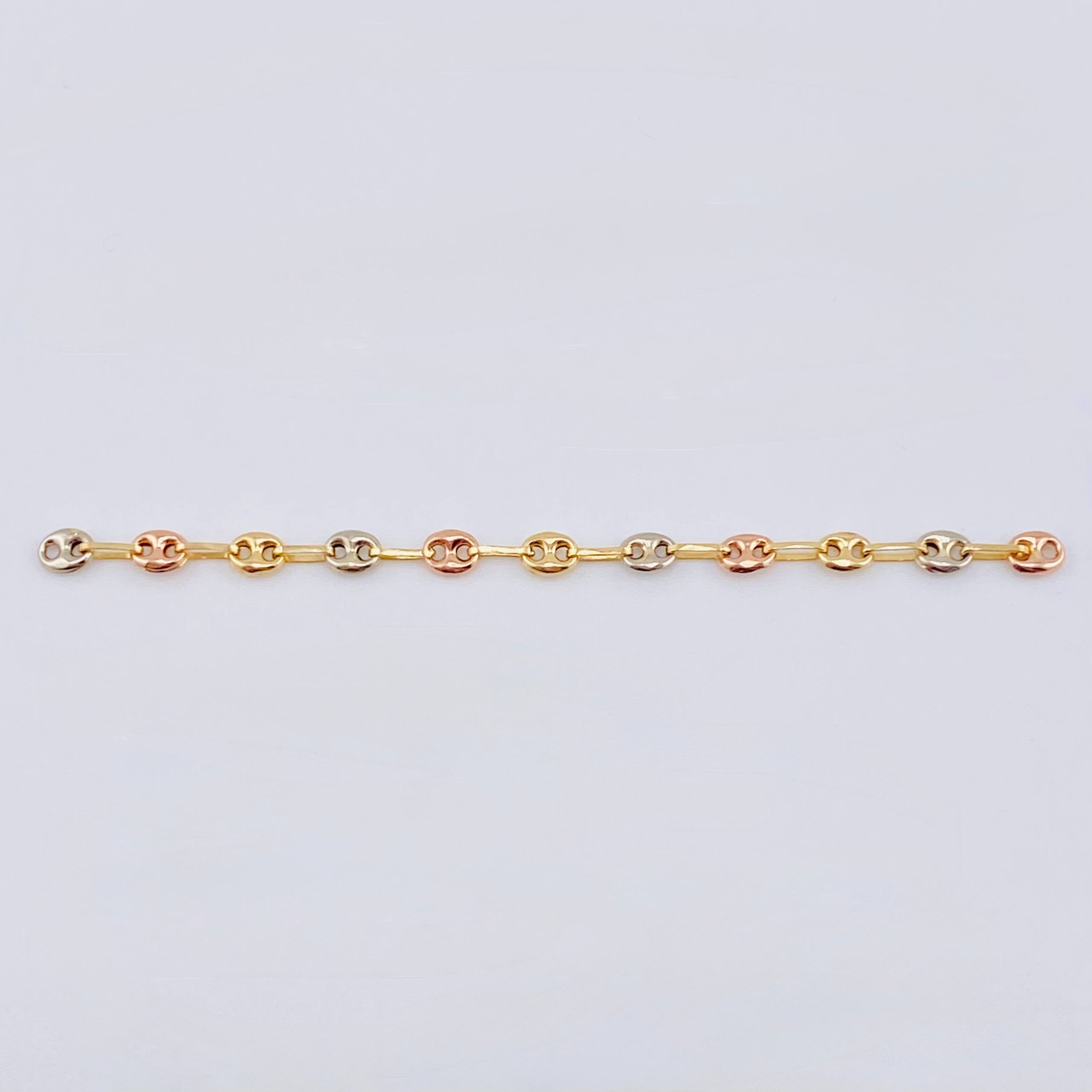 Herraje Retazo GC 11 Eslabones 0.7gr / 7.3cm / 3.25mm Tres Oros 18K