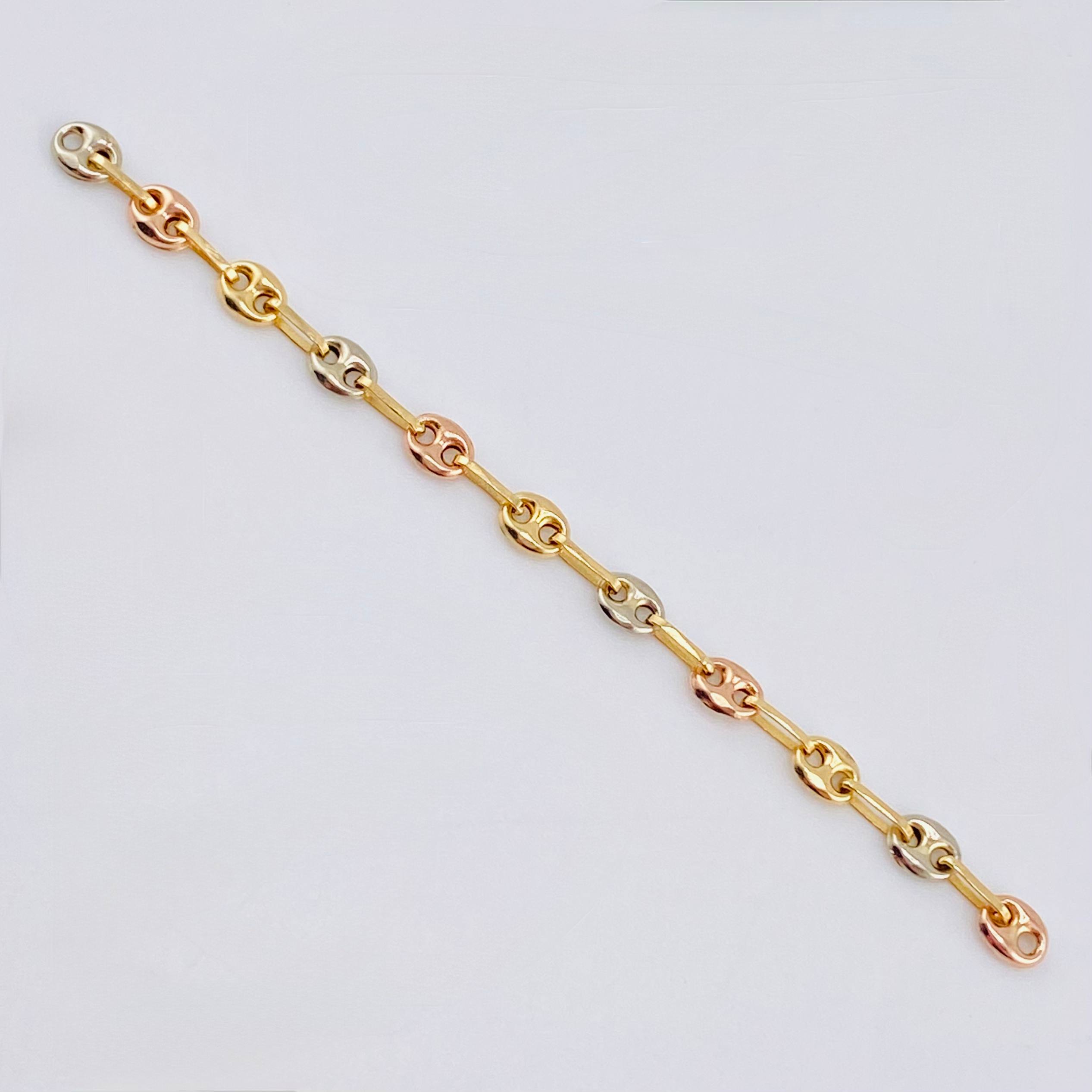 Herraje Retazo GC 11 Eslabones 0.7gr / 7.3cm / 3.25mm Tres Oros 18K