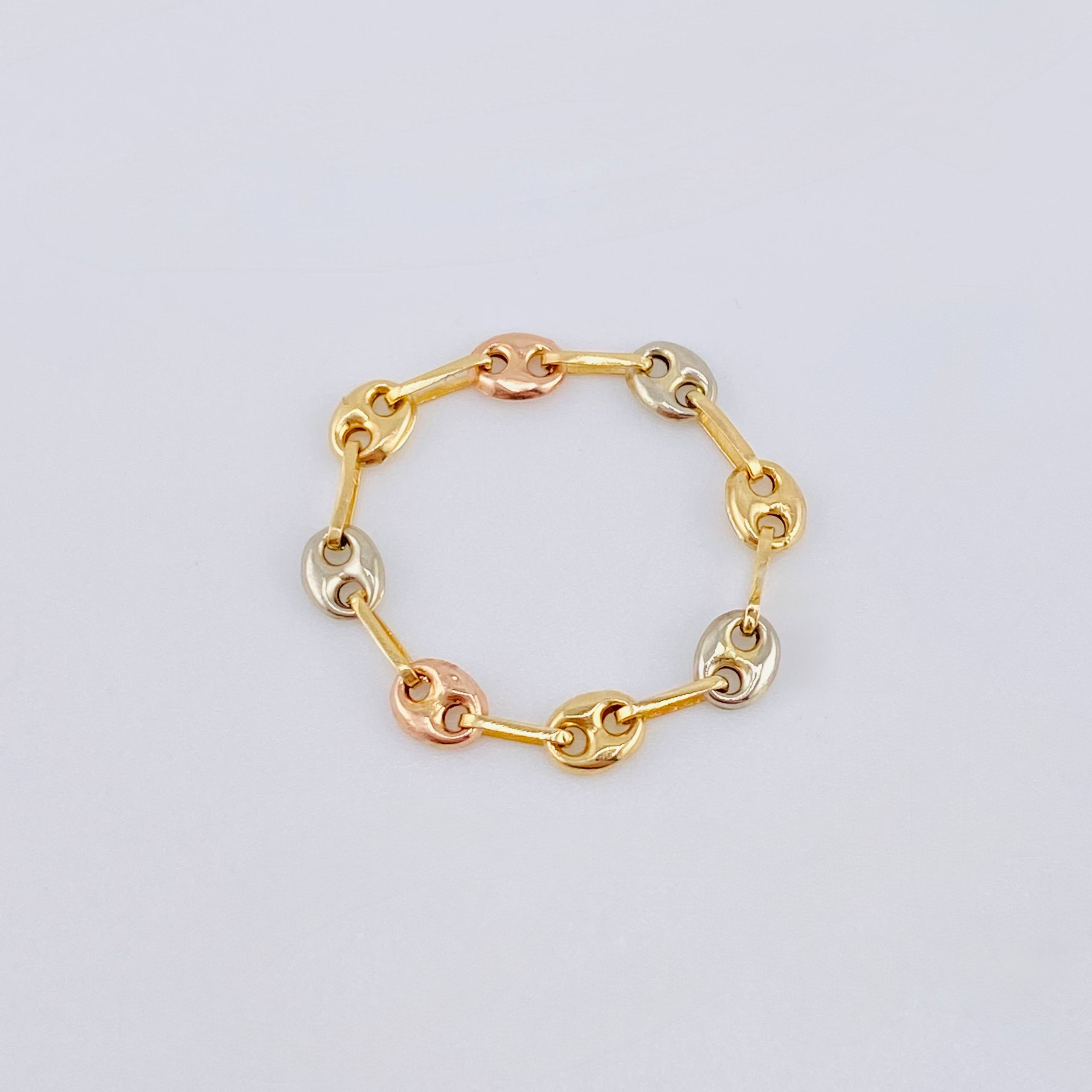 Anillo Gc 0.5gr / T4 1/4-T4 / 3.35mm Tres Oros 18K *