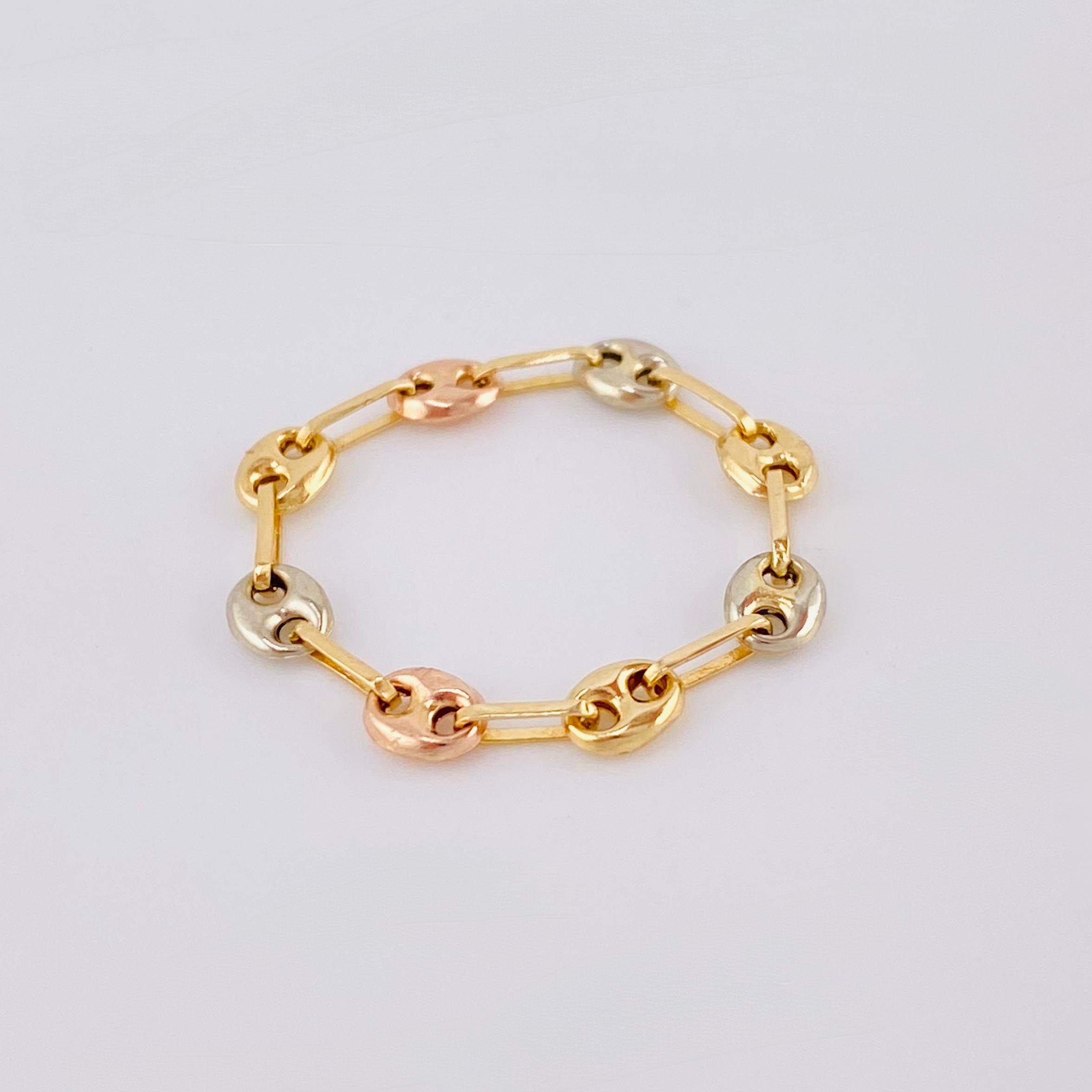 Anillo Gc 0.5gr / T4 1/4-T4 / 3.35mm Tres Oros 18K *
