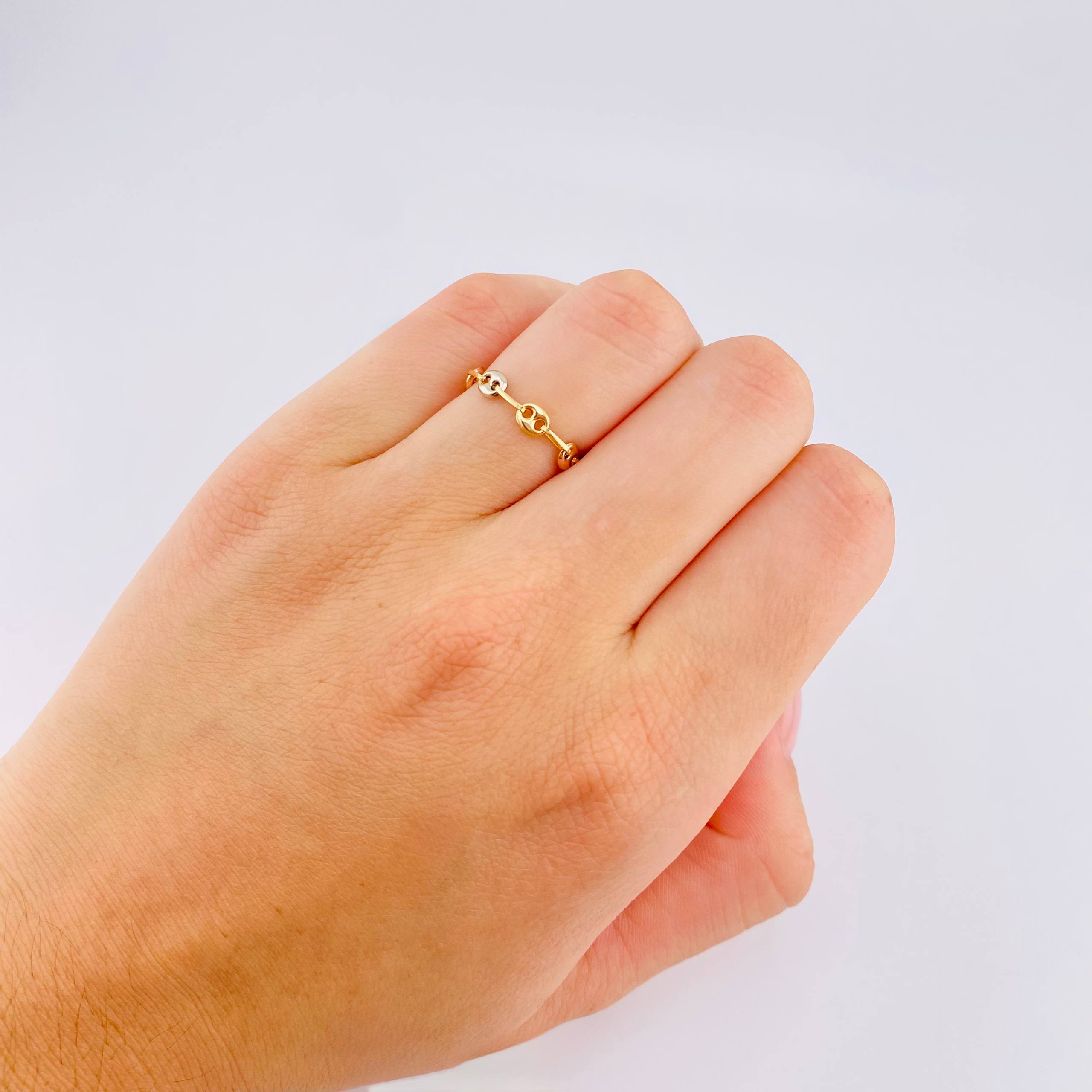 Anillo Gc 0.5gr / T4 1/4-T4 / 3.35mm Tres Oros 18K *