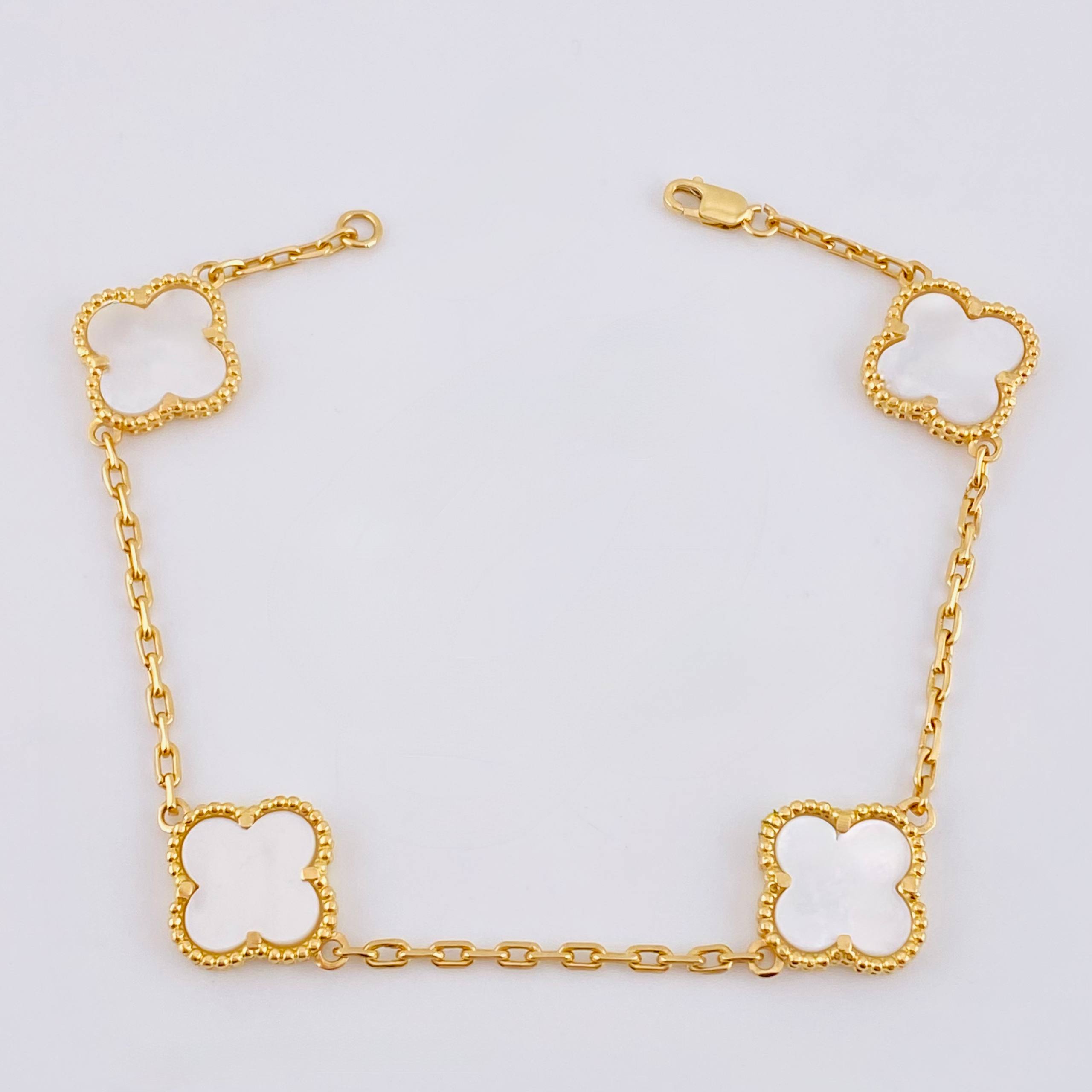 Pulso Trebol Aro Seguido 11.6gr / 21cm / 2.1mm Oro Amarillo Nac.Esp. 18K *