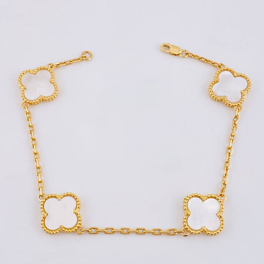 Pulso Trebol Aro Seguido 11.6gr / 21cm / 2.1mm Oro Amarillo Nac.Esp. 18K *