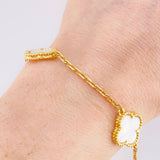 Pulso Trebol Aro Seguido 11.6gr / 21cm / 2.1mm Oro Amarillo Nac.Esp. 18K *