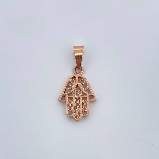 Dije Mano Hamsa 2.25gr / 2.6cm / Oro Rosa 18K $