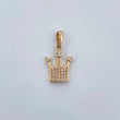 Dije Corona 1.25gr / 2.1cm / Circones Blancos Oro Amarillo 18K $