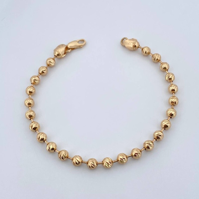 Pulso Militar 6.5gr / 16.9cm / 4mm Diamantado Oro Amarillo 18K $