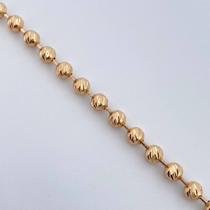 Pulso Militar 6.5gr / 16.9cm / 4mm Diamantado Oro Amarillo 18K $