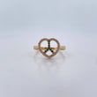 Anillo Corazon Paz 2.15gr / T6 3/4 / Circones Verdes Blancos Oro Amarillo 18K $