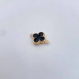 Herraje Trebol 0.75gr / 1.2cm / Electroestatico Negro Oro Amarillo 18K $
