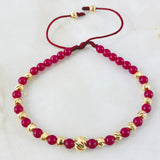 Pulsera Rubies Lisas 1.85gr / 6mm-4mm Oro Amarillo 18K ©
