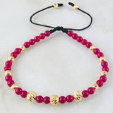 Pulsera Rubies Lisas 1.7gr / 6mm-4mm Oro Amarillo 18K ©