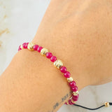 Pulsera Rubies Lisas 1.7gr / 6mm-4mm Oro Amarillo 18K ©