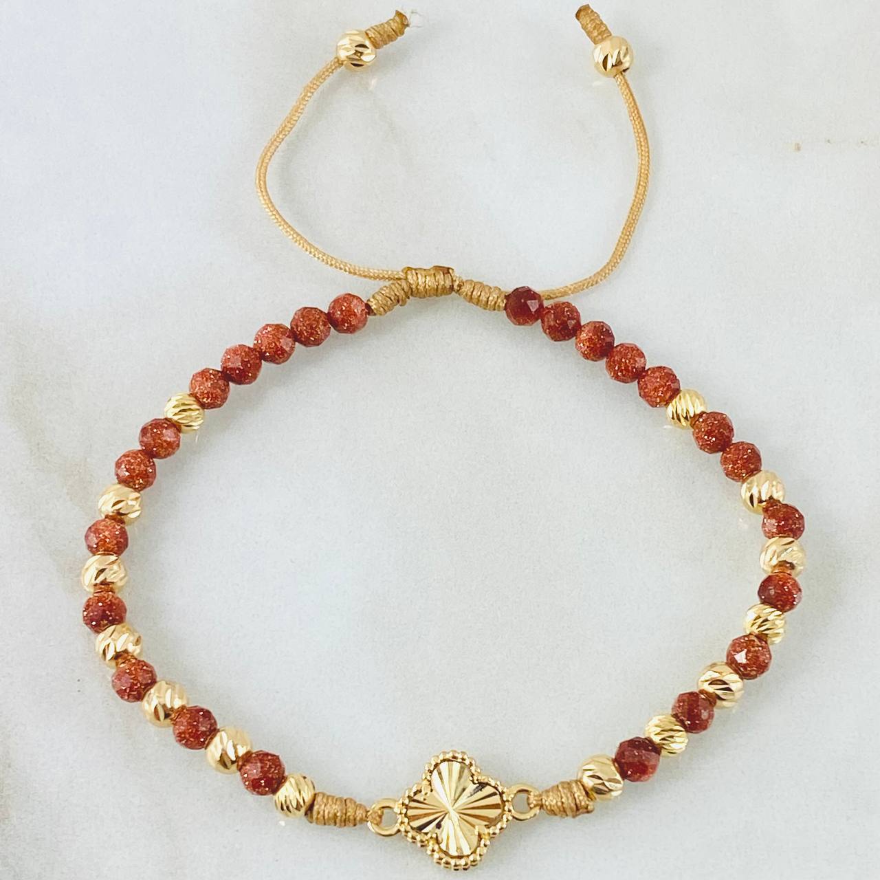 Pulsera Lluvia De Oro Trebol 2.35gr / 4mm Oro Amarillo Nac.Esp. 18K ©