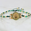 Pulsera Esmeraldas Herraje Corona 4.6gr / Oro Amarillo 18K ©