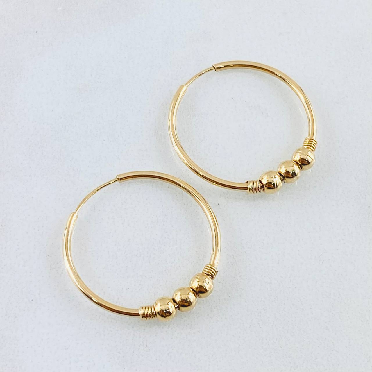 Candongas Trio 1.35gr / 2cm / Oro Amarillo 18K *