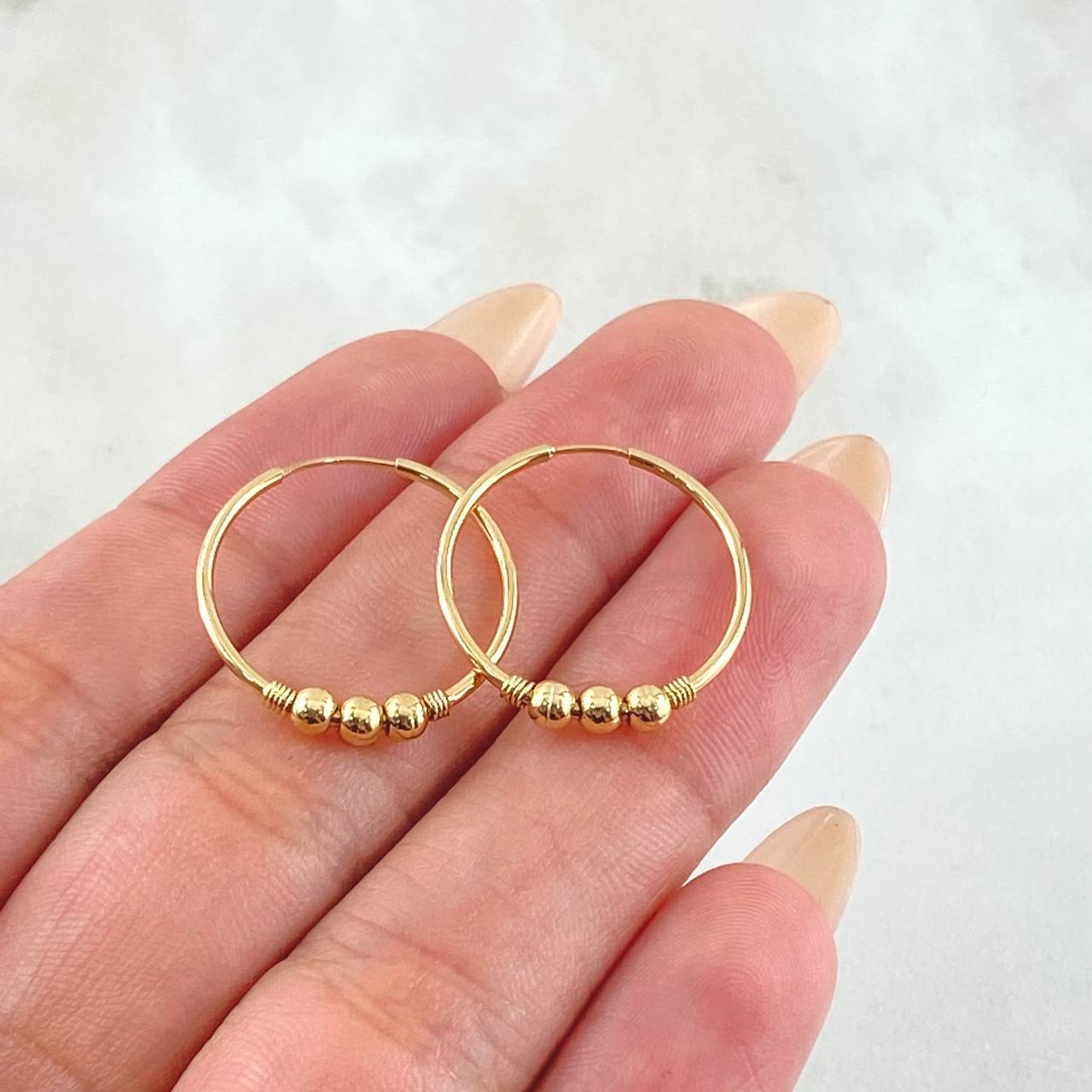 Candongas Trio 1.35gr / 2cm / Oro Amarillo 18K *