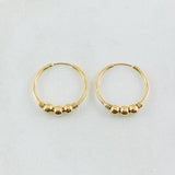 Candongas Trio Bola 1.2gr / 1.7cm-Oro Amarillo 18K