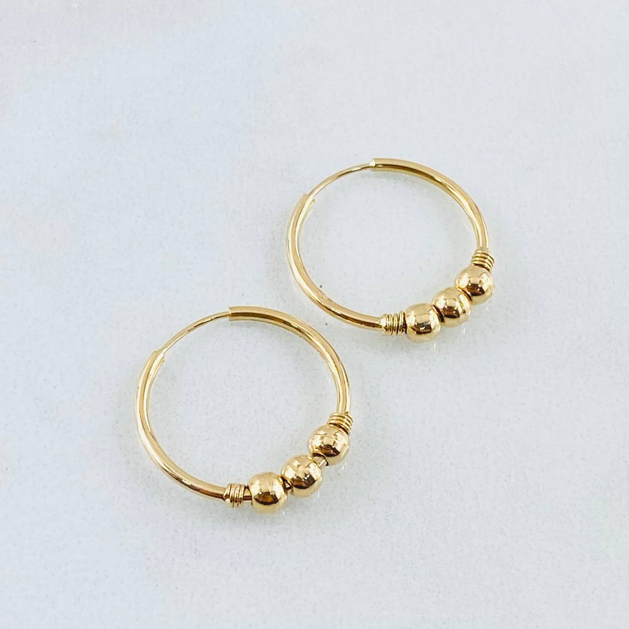 Candongas Trio 1.25gr / 1.8cm / Oro Amarillo 18K *