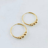 Candongas Trio Bola 1.2gr / 1.7cm-Oro Amarillo 18K