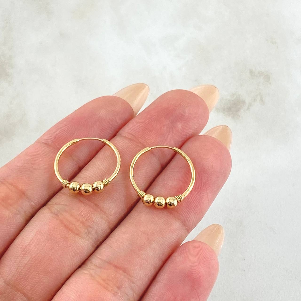 Candongas Trio 1.2gr / 1.6cm / Oro Amarillo 18K