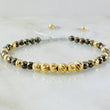 Pulsera Hueso Pirita Grisacea 2.05gr / Oro Amarillo 18K (A.C)