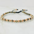 Pulsera Negra Pirita Grisacea 1.7gr / Oro Rosa 18K (A.C)