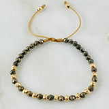 Pulsera Dorada Pirita Grisacea 1.5gr / Oro Amarillo 18K (A.C)