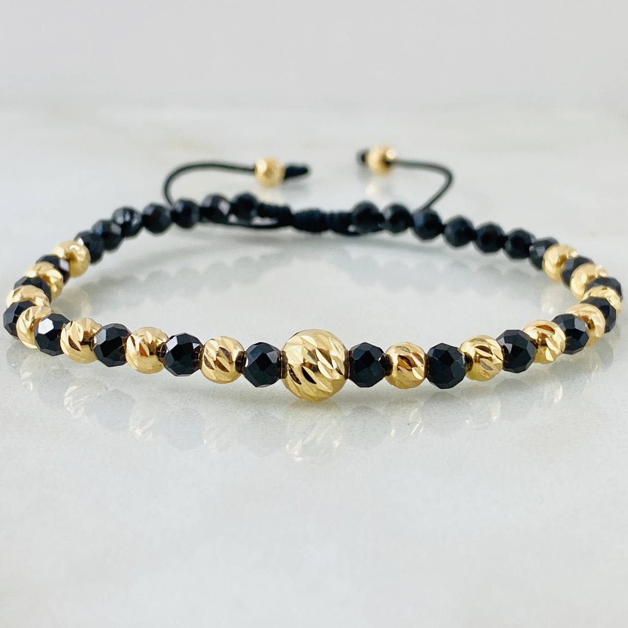 Pulsera Negra Onix Hueco 1.85gr / Oro Amarillo 18K *