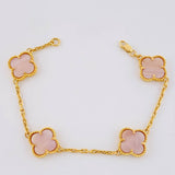 Pulso Aro Seguido Trebol 10 g / 18.3 cm / 2.1 mm Oro Amarillo 18K
