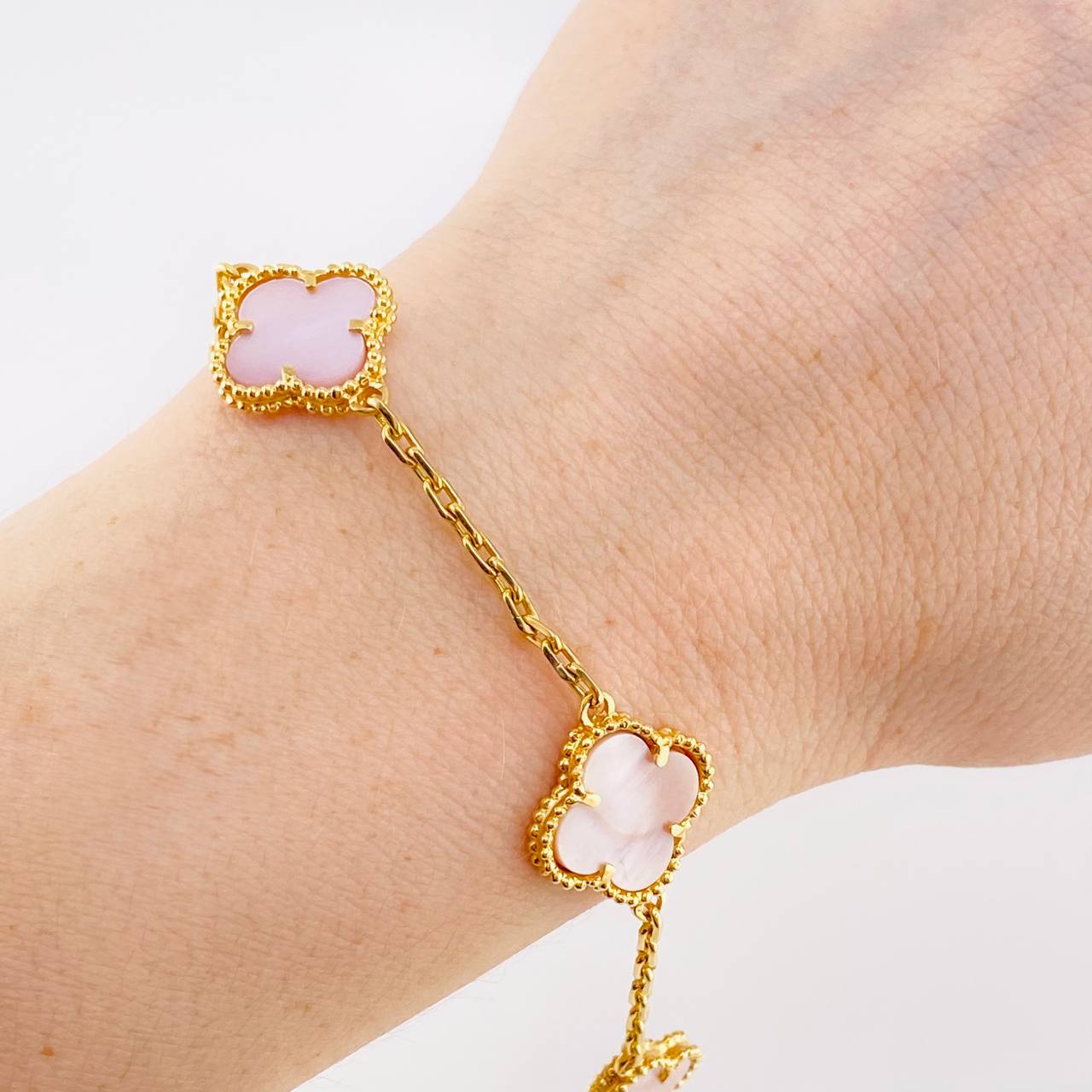 Pulso Aro Seguido Trebol 10 g / 18.3 cm / 2.1 mm Oro Amarillo 18K