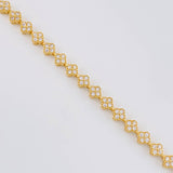 Pulso Tennis Trebol Secuencial 9.1 g / 18.3 cm / 5 mm Oro Amarillo 18K