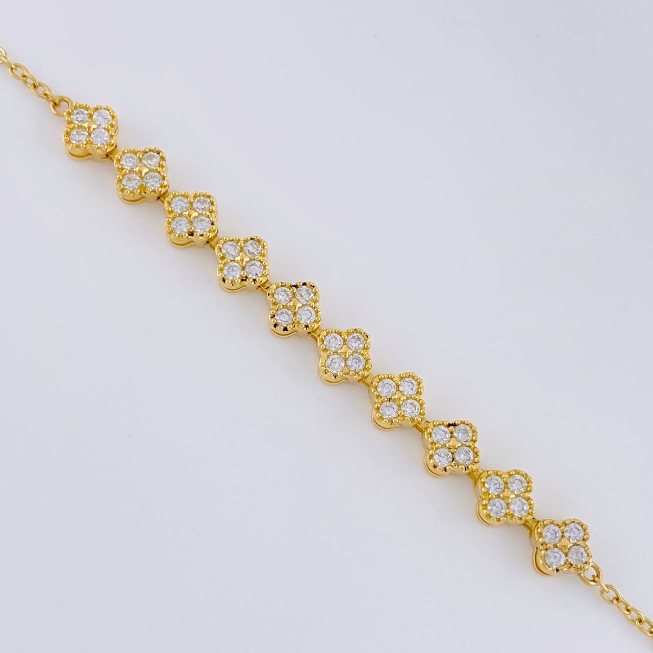 Pulso Modulable Volga Secuencia De Trebol 3.3 g / 16.9 cm - 15.9 cm / 1.3 mm Oro Amarillo 18K