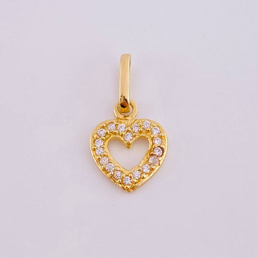 Dije Silueta Corazón Tupido 0.7gr / 1.7cm / Oro Amarillo 18K
