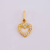 Dije Silueta Corazón Tupido 0.75gr / 1.6cm / Oro Amarillo 18K *