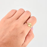 Anillo Rombo Diamantado Bordeado 1.15gr / T7 / Oro Amarillo 18K