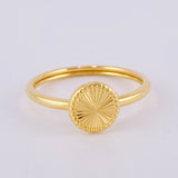 Anillo Circular Diamantado Bordeado 1.15gr / T5 / Oro Amarillo 18K *