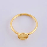 Anillo Circular Diamantado Bordeado 1.15gr / T5 / Oro Amarillo 18K *