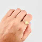 Anillo Circular Diamantado Bordeado 1.15gr / T5 / Oro Amarillo 18K *