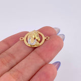 Herraje Caballo Herradura 2.35gr / 2.3cm / Dos Oros Amarillo Blanco 18K ©