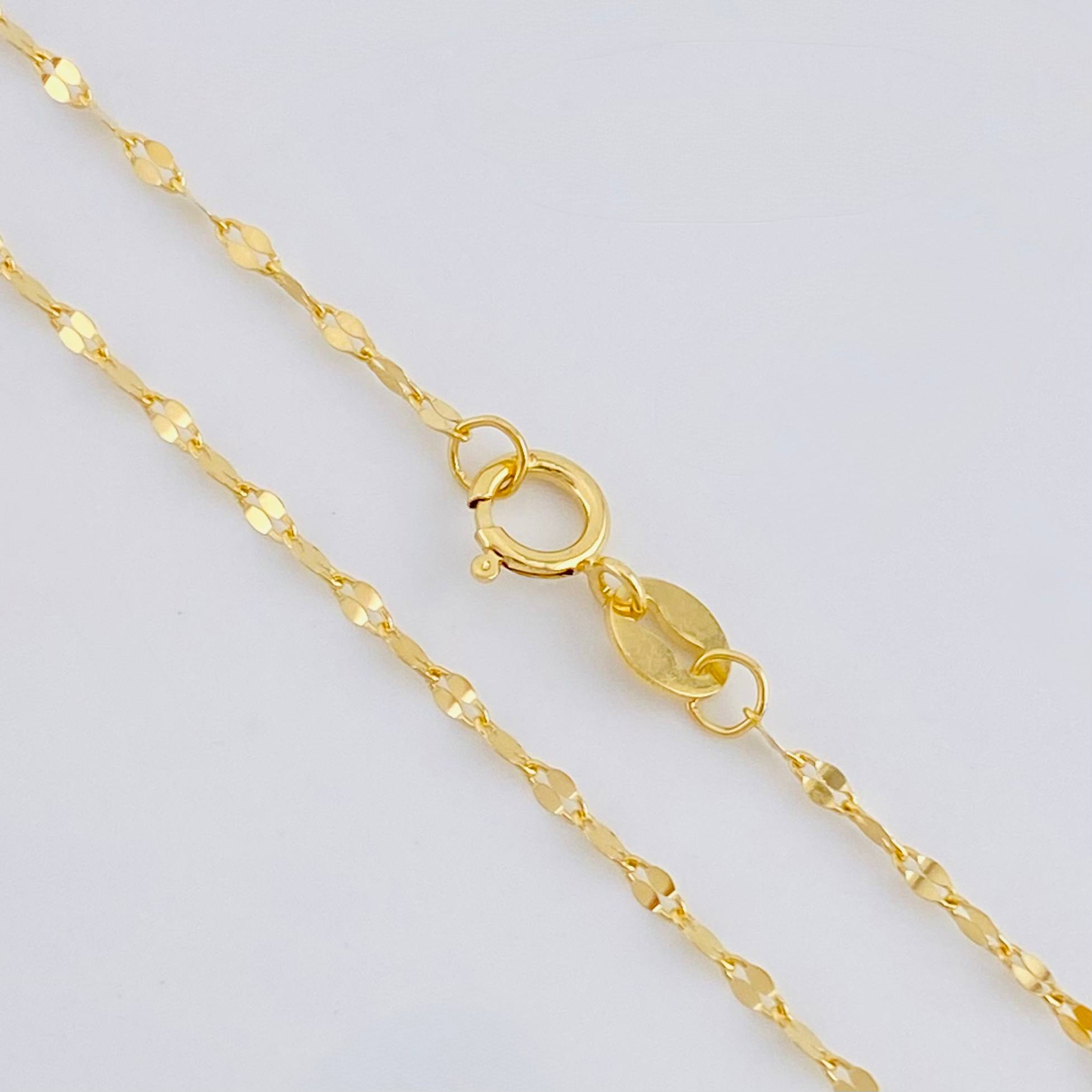 Cadena Flor Espejo 1gr / 50cm / 1.1mm Oro Amarillo +3 18K