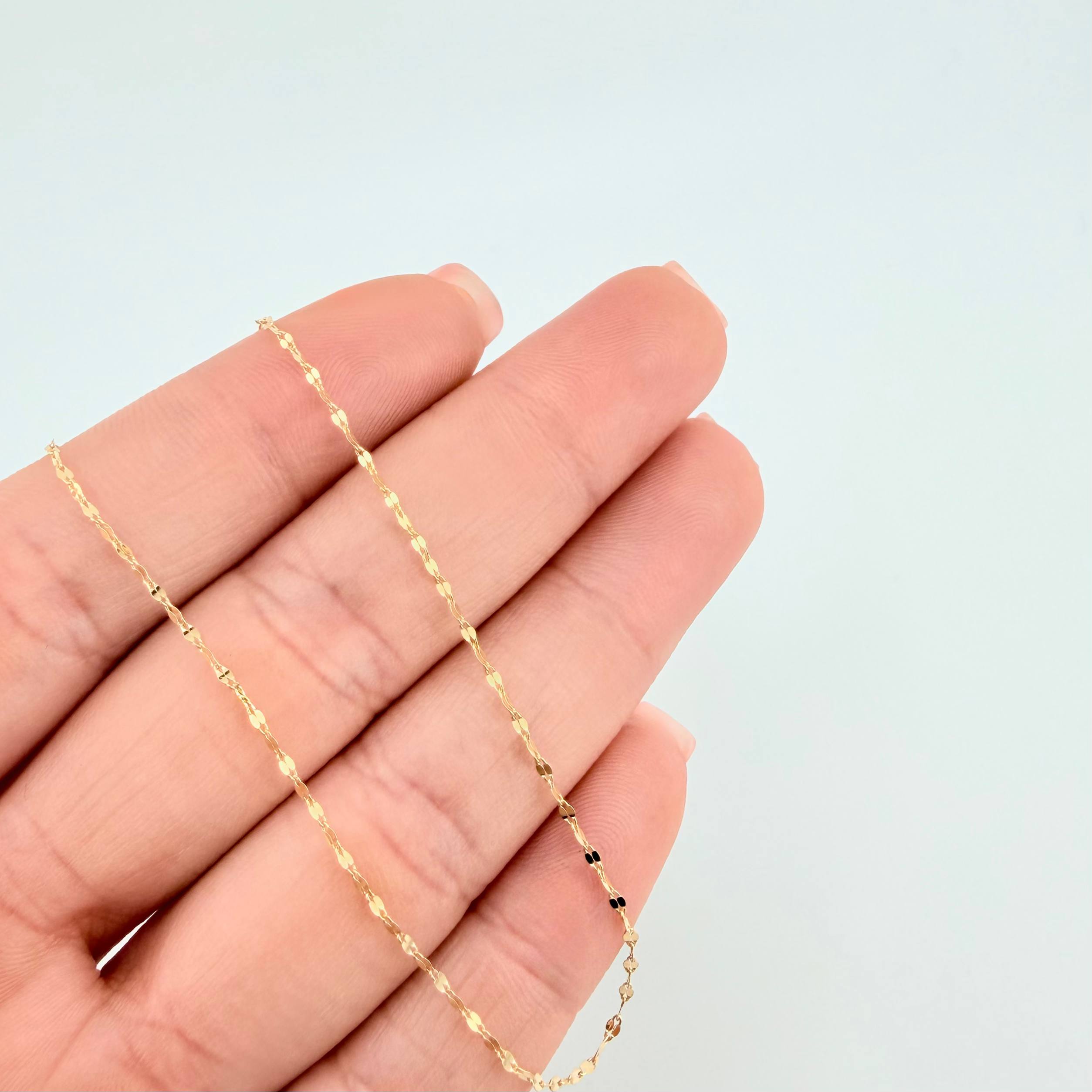 Cadena Flor Espejo 0.85 g / 45 cm / 1.6 mm Oro Amarillo 18K